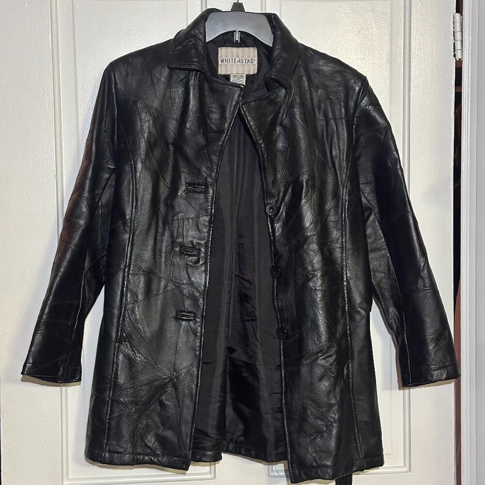 Vintage Patchwork Leather Jacket - image 1